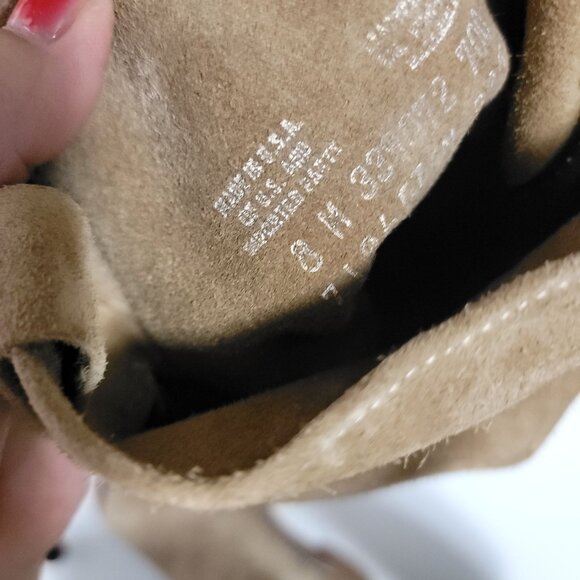 NEW Frye Campus 12R Boots Womens 8 Tan Buck Suede Western Barn Contemporary - Picture 8 of 11